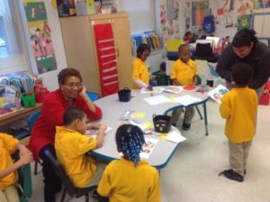 Picture of Ebonettes Service Club, Inc. Assisting Students at Charter School.